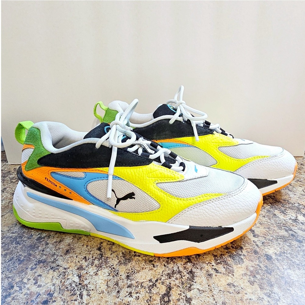 PUMA RS-Fast Tropics Youth 7 Women 8.5 Chunky Y2K Neon Sneakers 388328-01